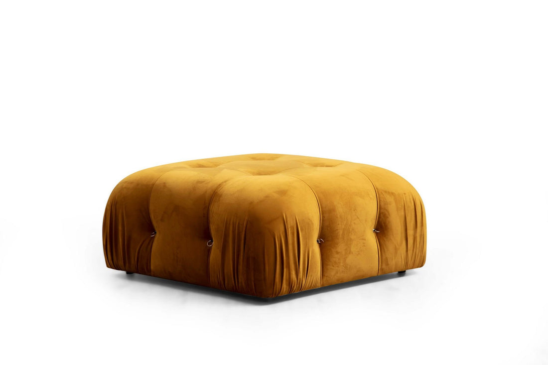 Canapé d'angle modulable et transformable Nourhane Velours Ocre