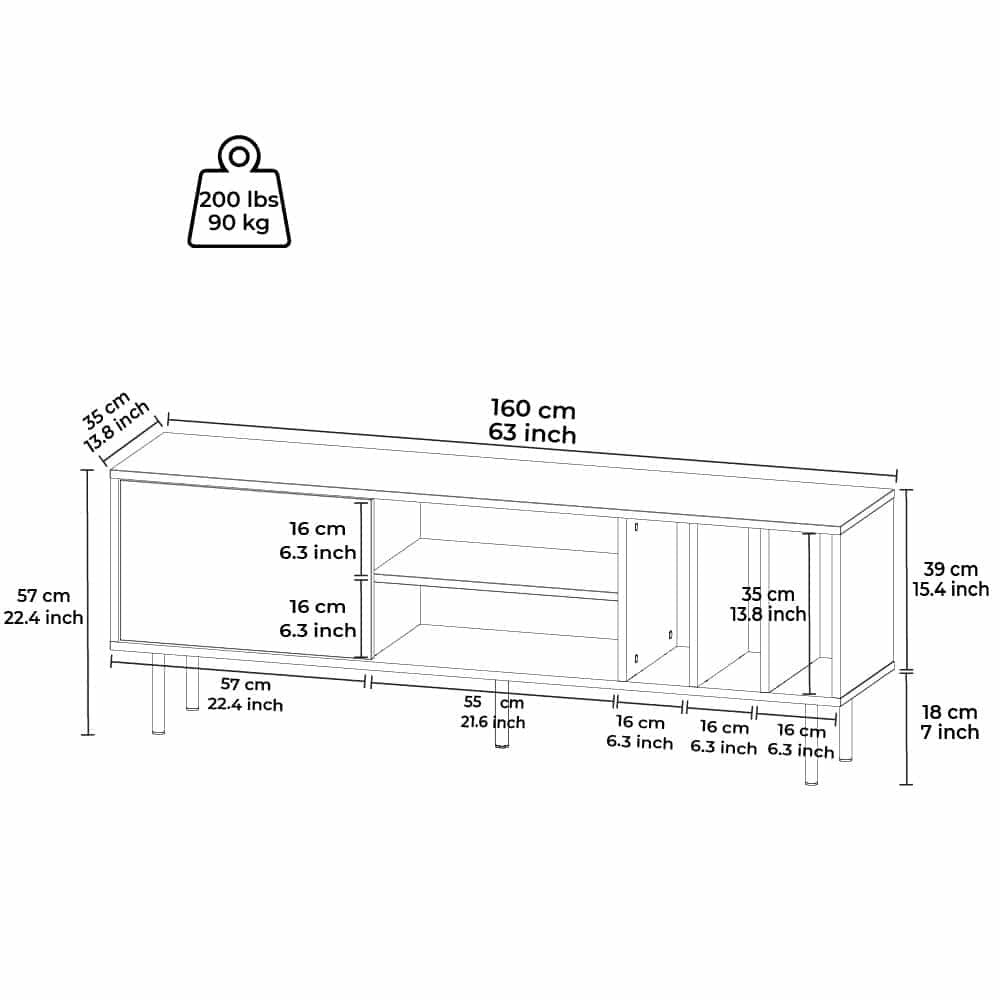 Piatra Meuble Tv blanc