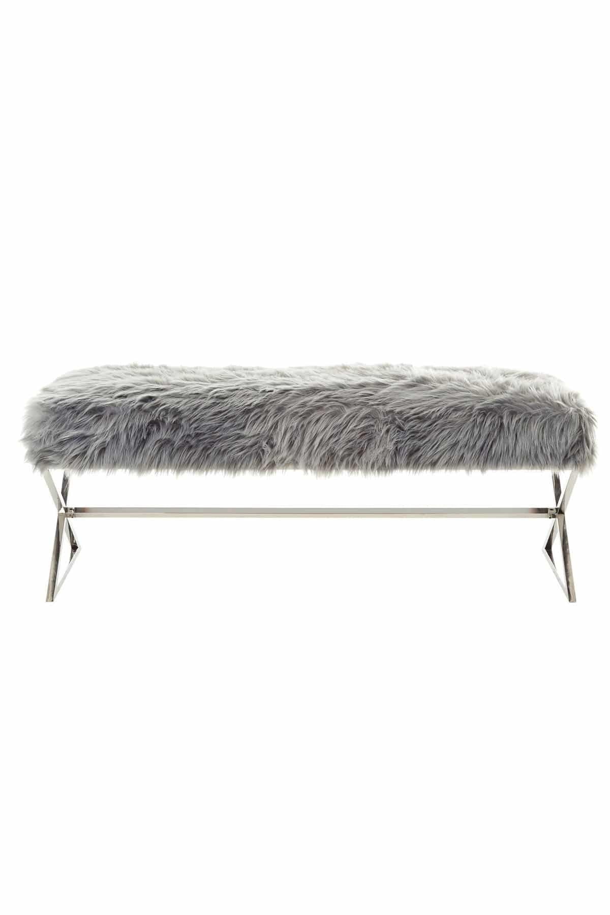 Luxury Banc peluche anthracite