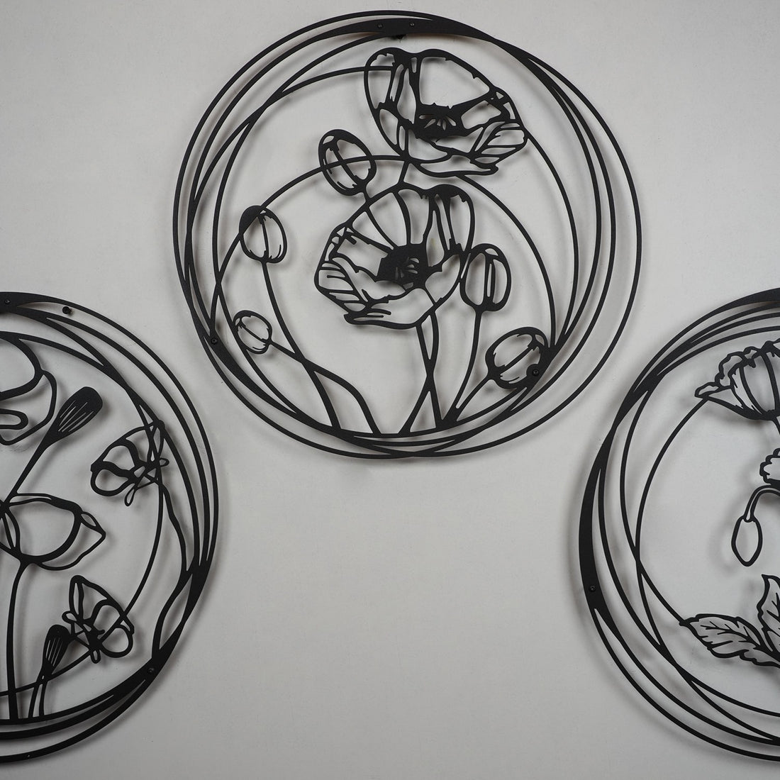 Accessoire mural en métal décoratif Poppy Flowers - APT356MS