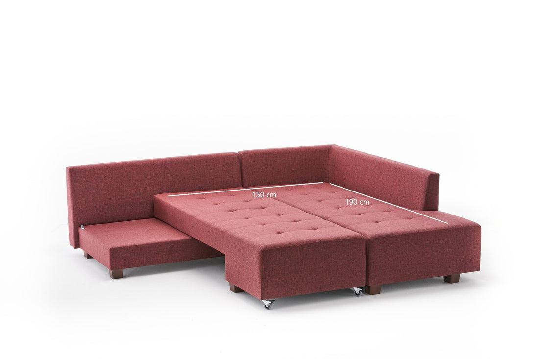 Canapé d'angle Manama Corner Sofa Bed Right - Claret Red