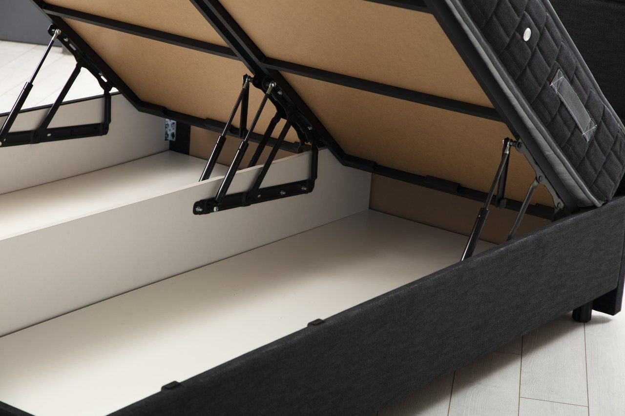 Base de lit unique et tête de lit Vitalia 90 x 190 - Anthracite