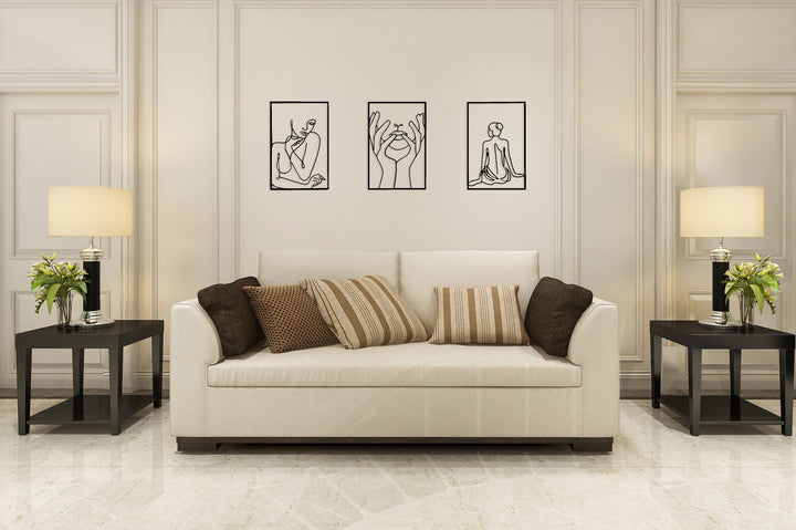 Accessoire mural en métal décoratif Woman Silhouettes