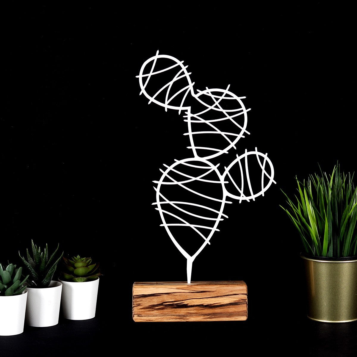 Objet décoratif Cactus Round - White