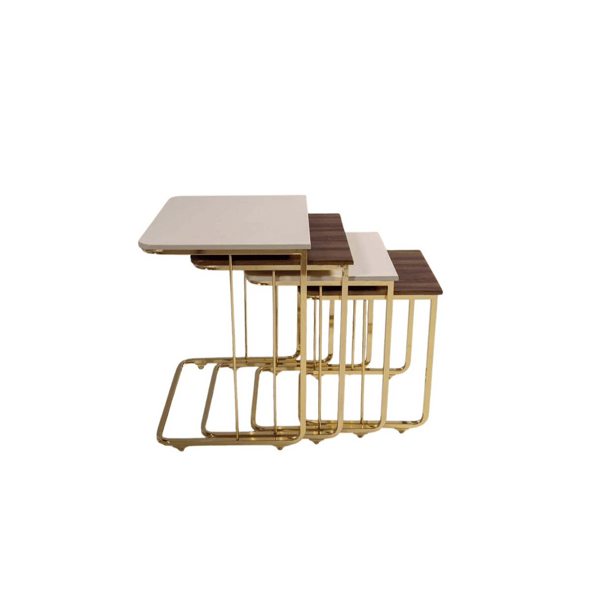 Vegas Table Gigognes en Bois Crème