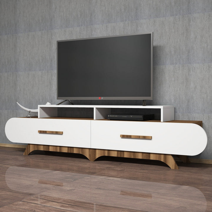 Meuble TV Flora - Walnut, White