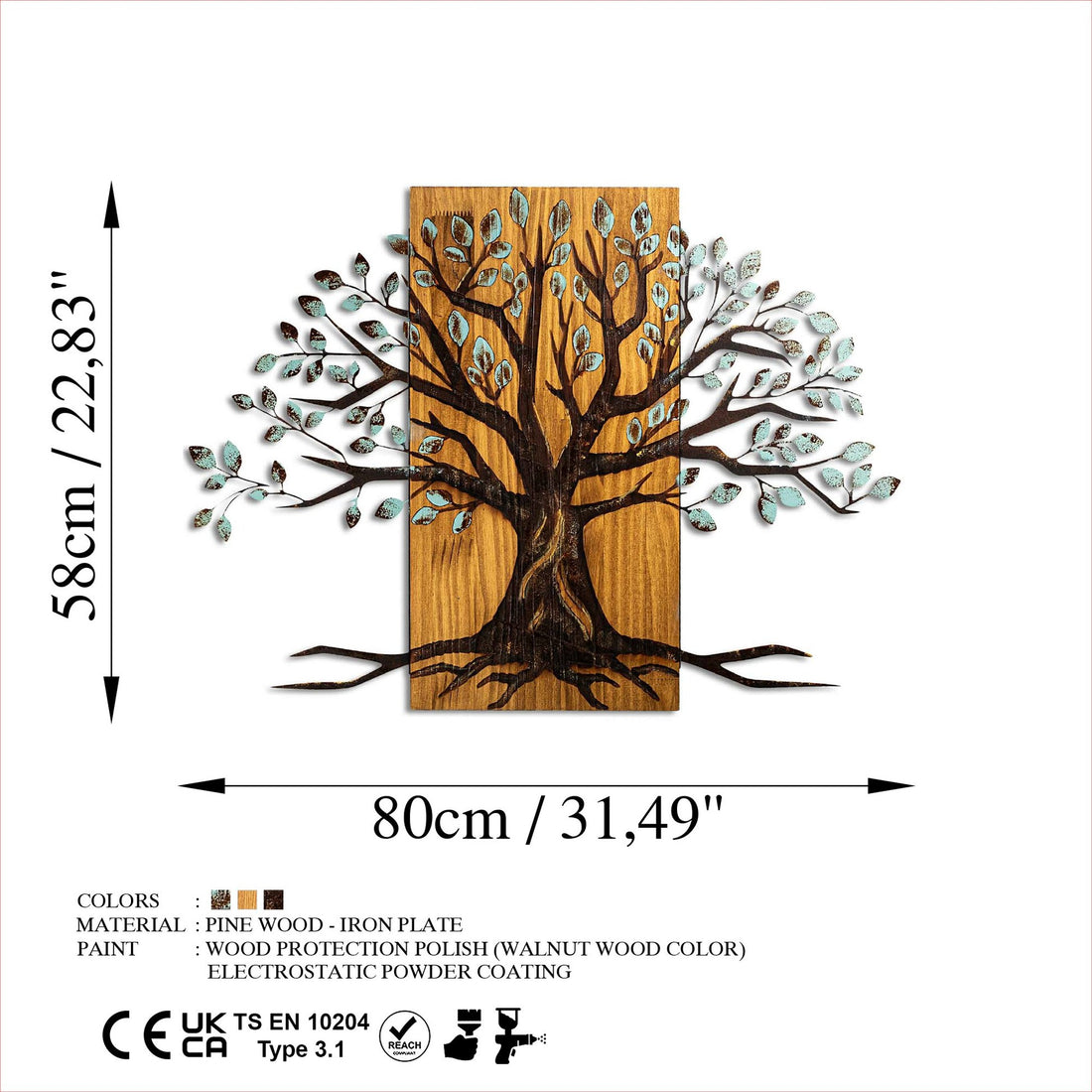 Accessoire mural en bois décoratif Willow - 382-A