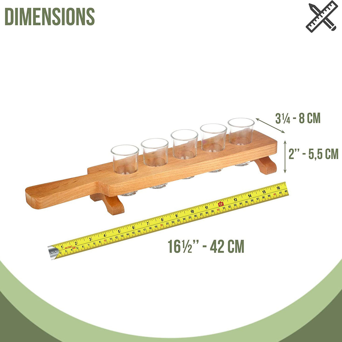 Shot Glass Serving Paddle Board (6 Pieces) UP00283