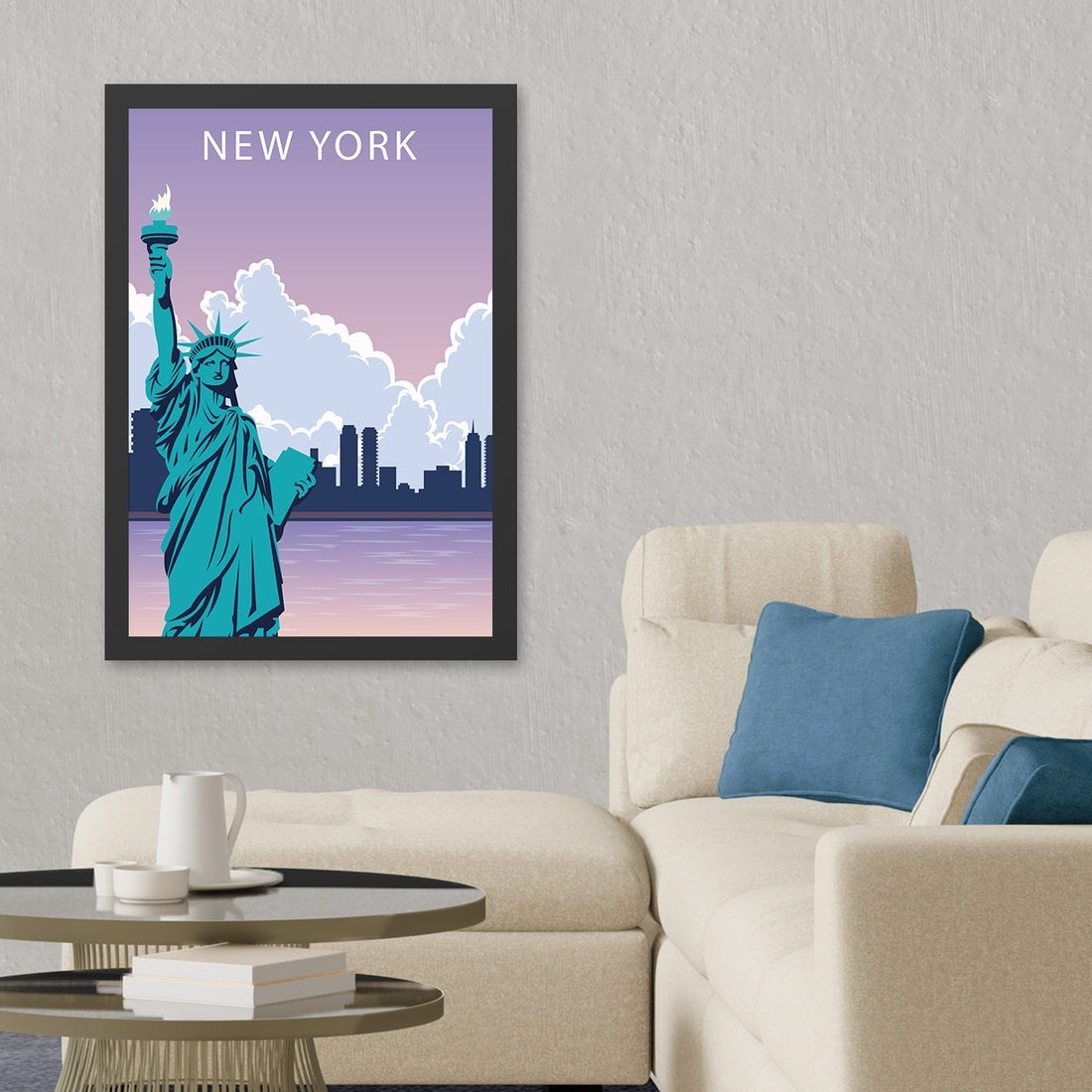 Peinture mdf encadrée décorative New York 2 (40 x 55)