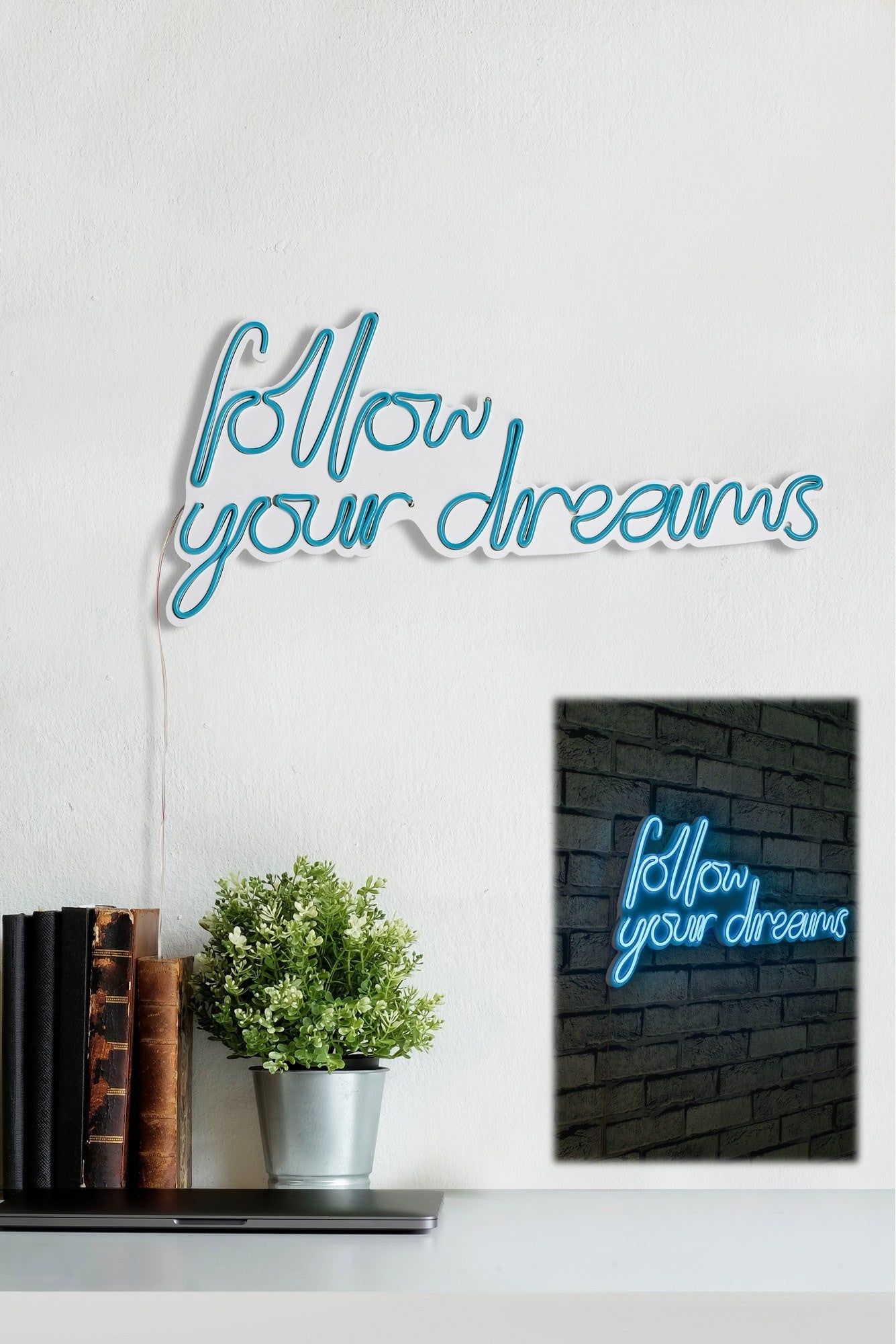 Éclairage LED en plastique décoratif Follow Your Dreams - Blue