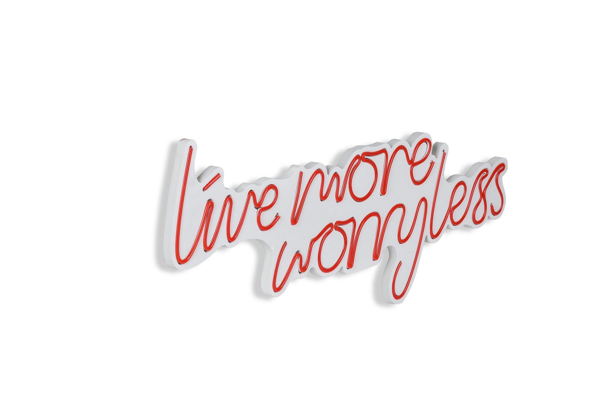 Éclairage LED en plastique décoratif Live More Worry Less - Red