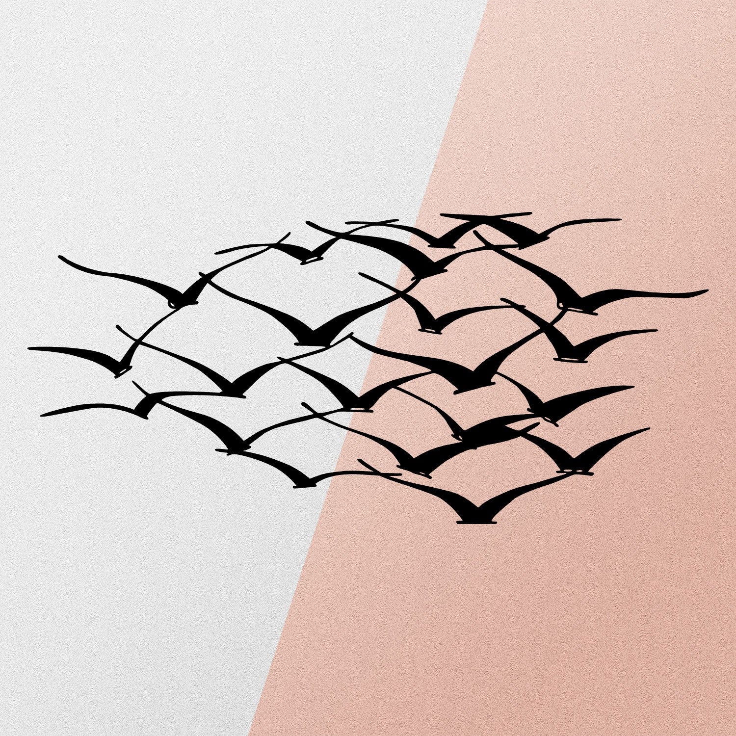 Accessoire mural en métal décoratif Herd Of Birds