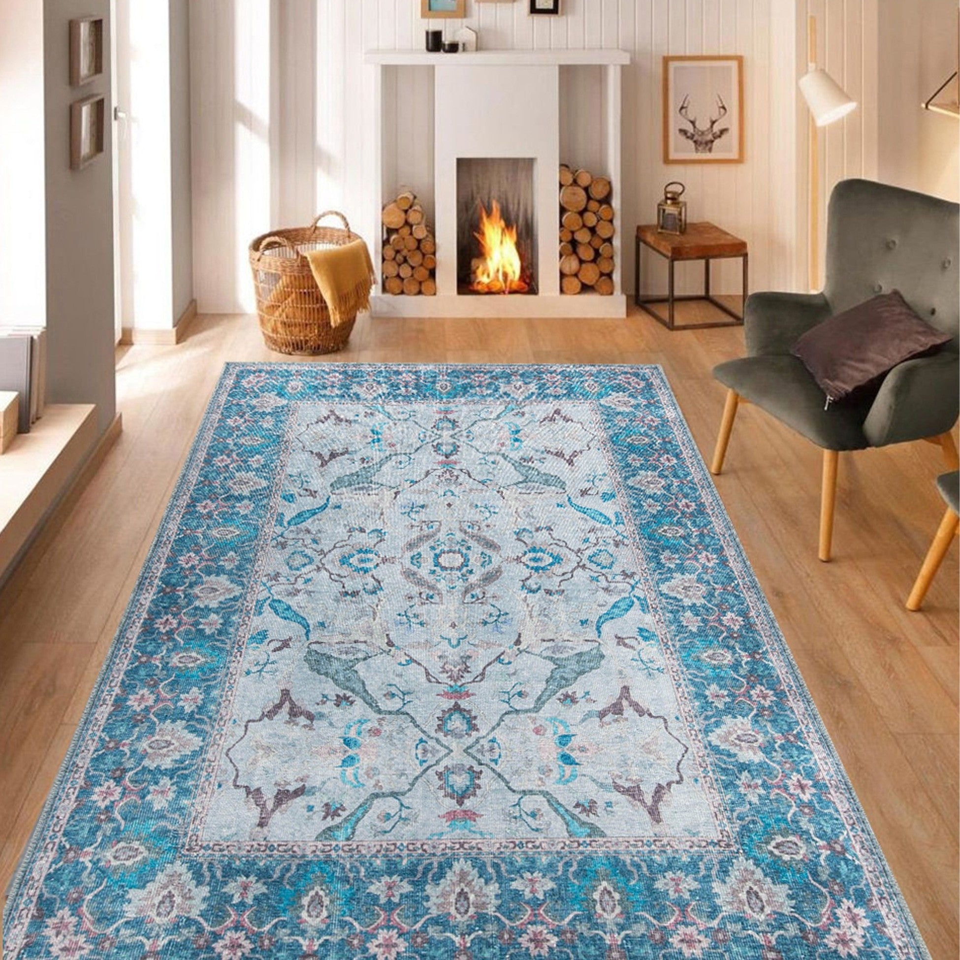 Tapis de salle (75 x 230) Dorian Chenille - Blue AL 333