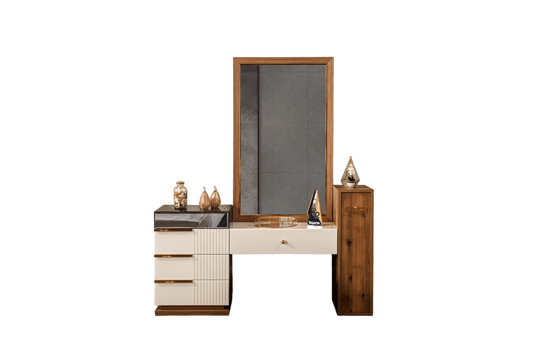 Asil Coiffeuse Avec Miroir 4 Portes 160x41x95