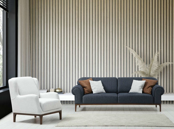 Canapé London Set - Anthracite, Ares White