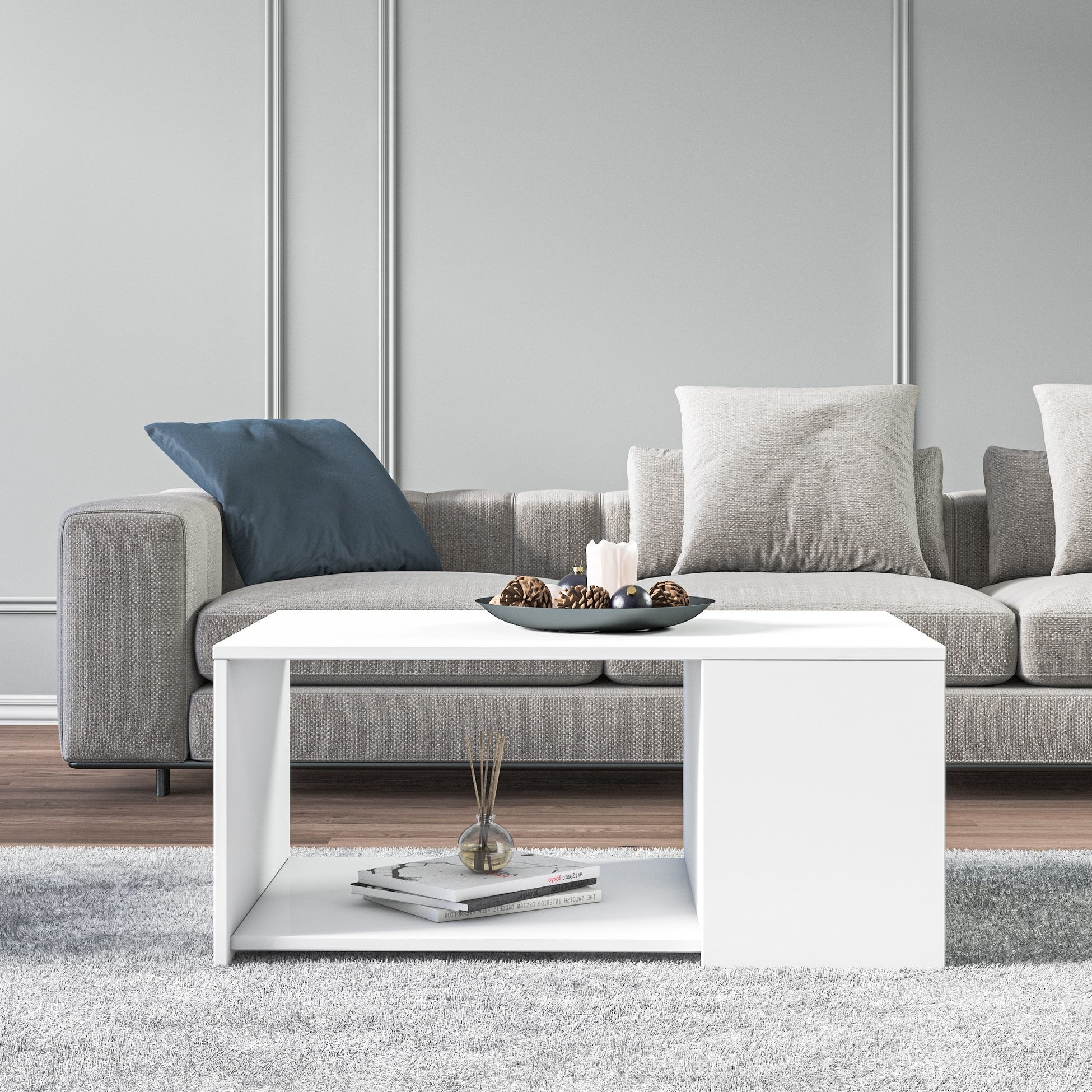 Table basse rome blanc 90*40*60cm