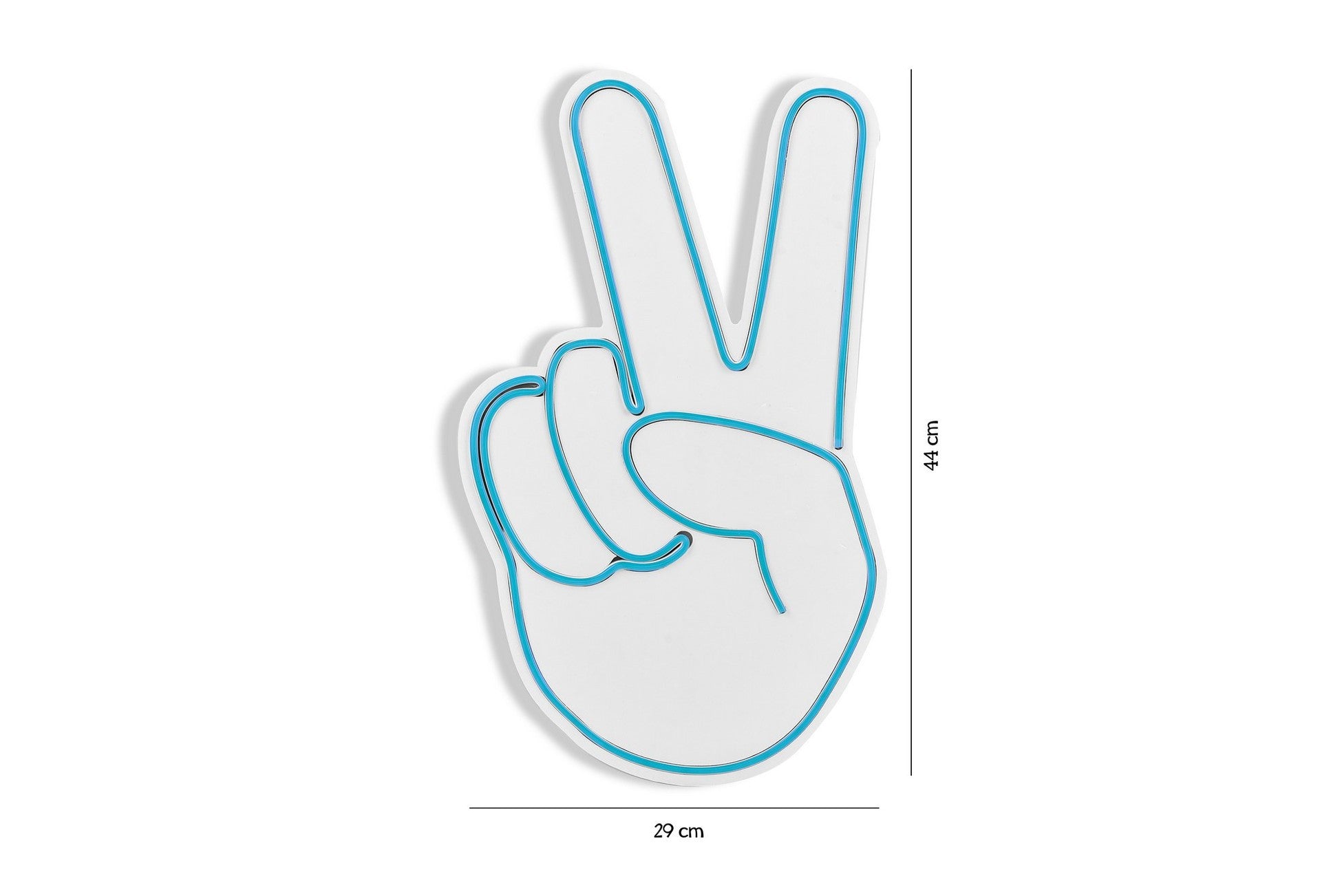 Éclairage LED en plastique décoratif Victory Sign - Blue