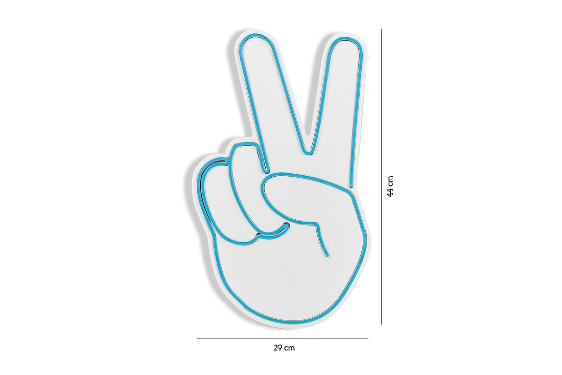 Éclairage LED en plastique décoratif Victory Sign - Blue