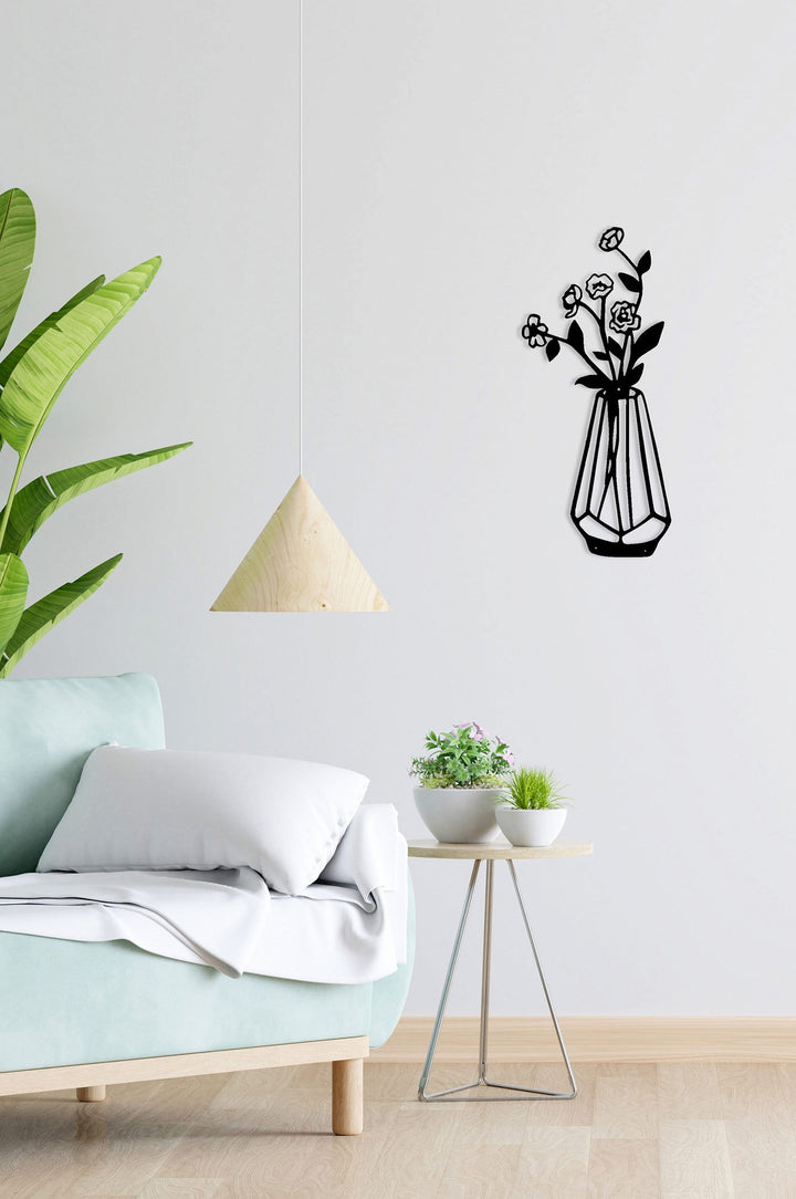 Accessoire mural en métal décoratif Vase 1