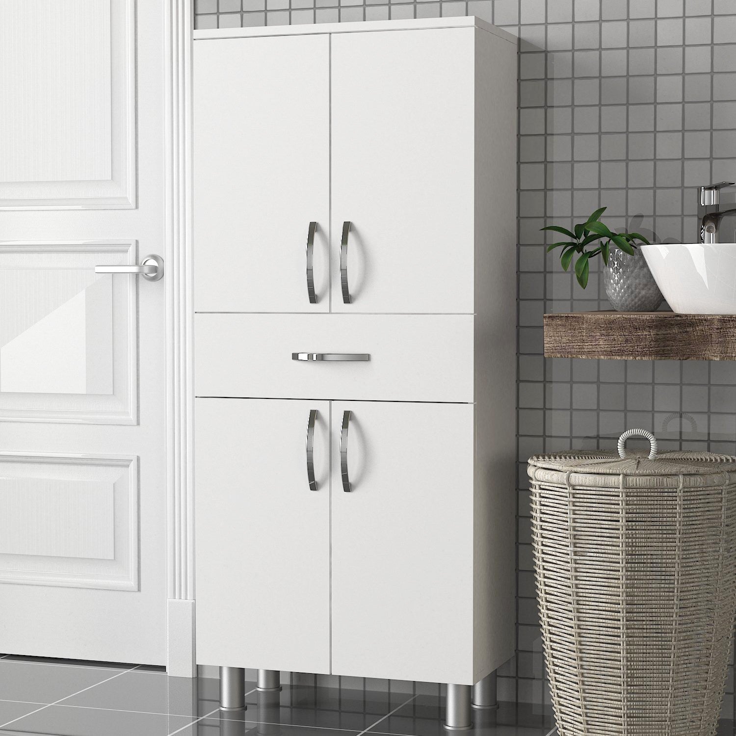 Armoire de toilette Arizona 4 Kapak - White