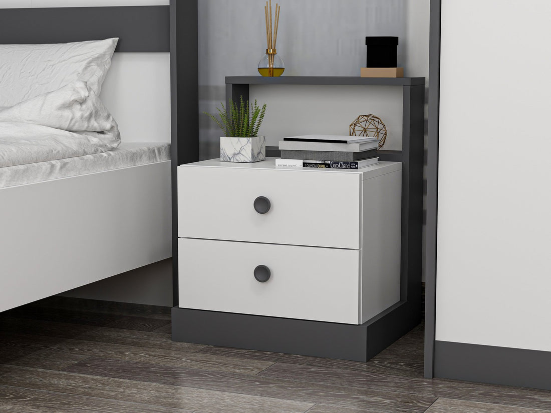 La table de nuit Life - White, Anthracite