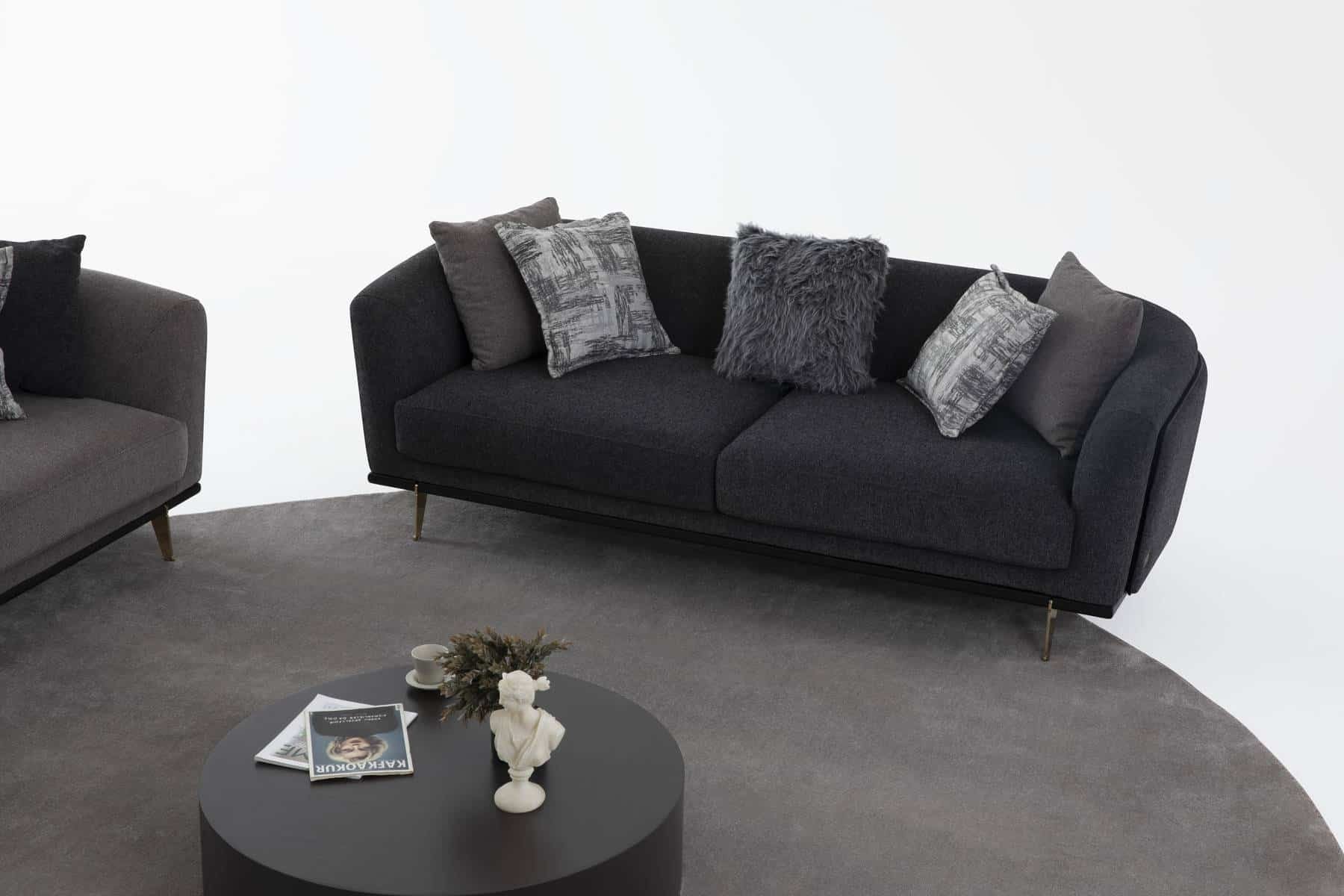 Violet canapé 3 places noir