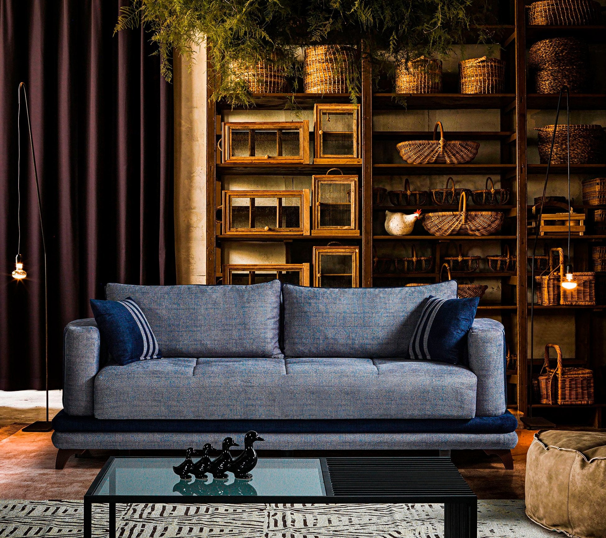 Malta canapé lit clic-clac 3 places avec coffre de rangement