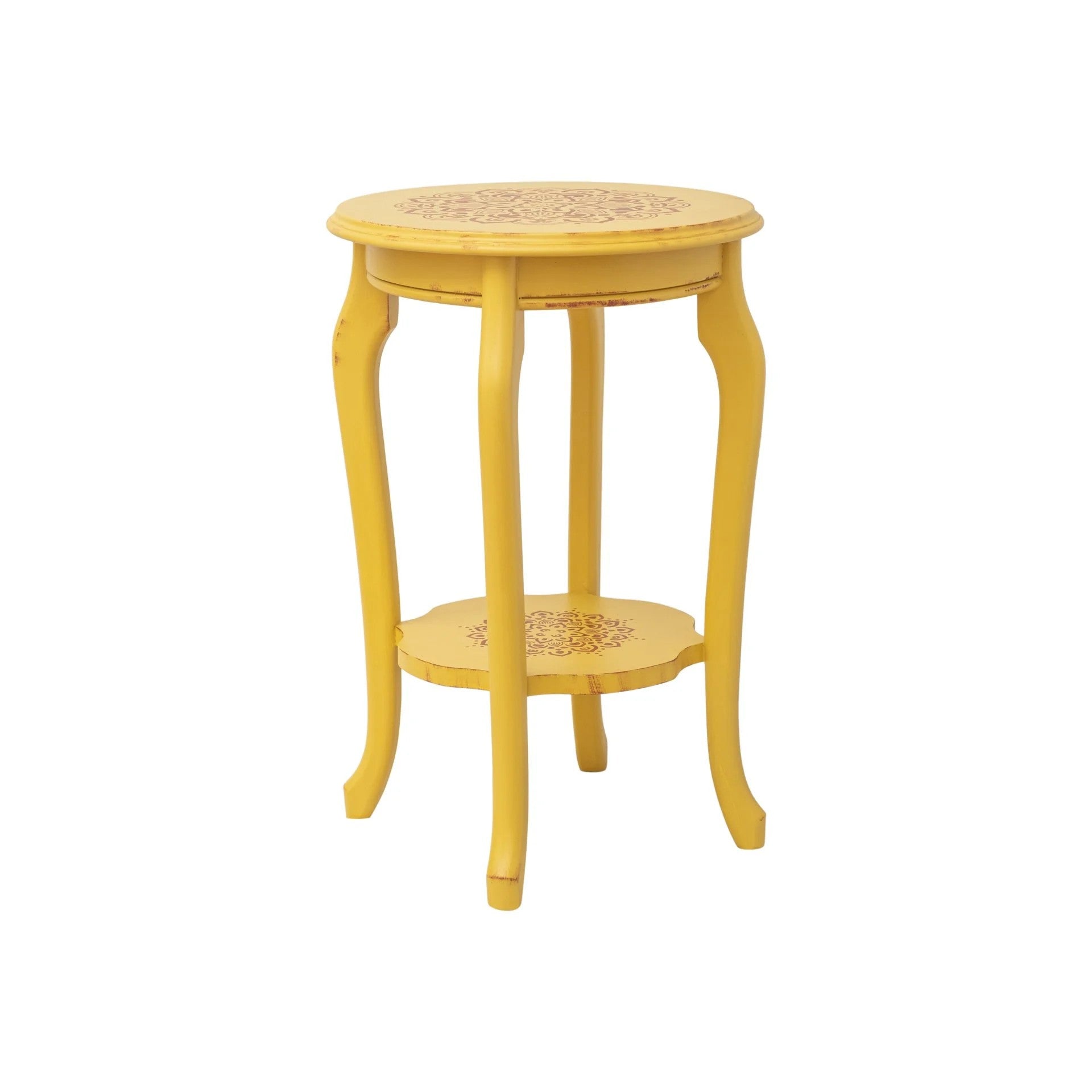 Tabouret tribal jaune