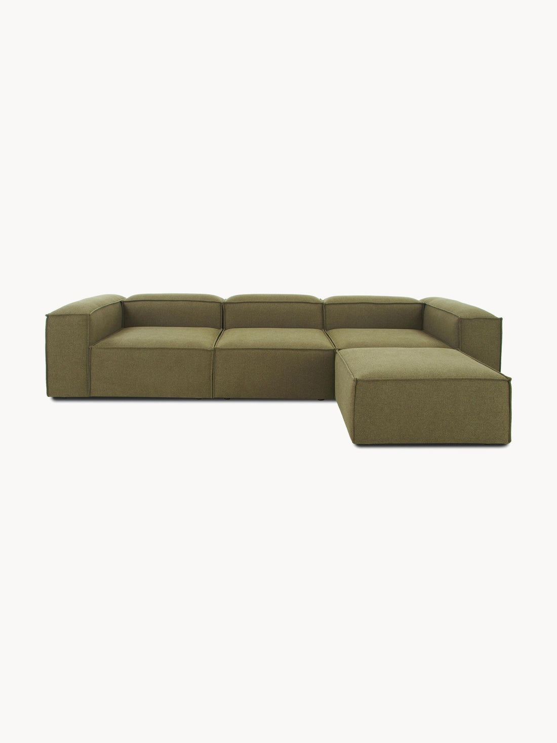 Canapé modulable 4 places en Lin avec pouf Frid