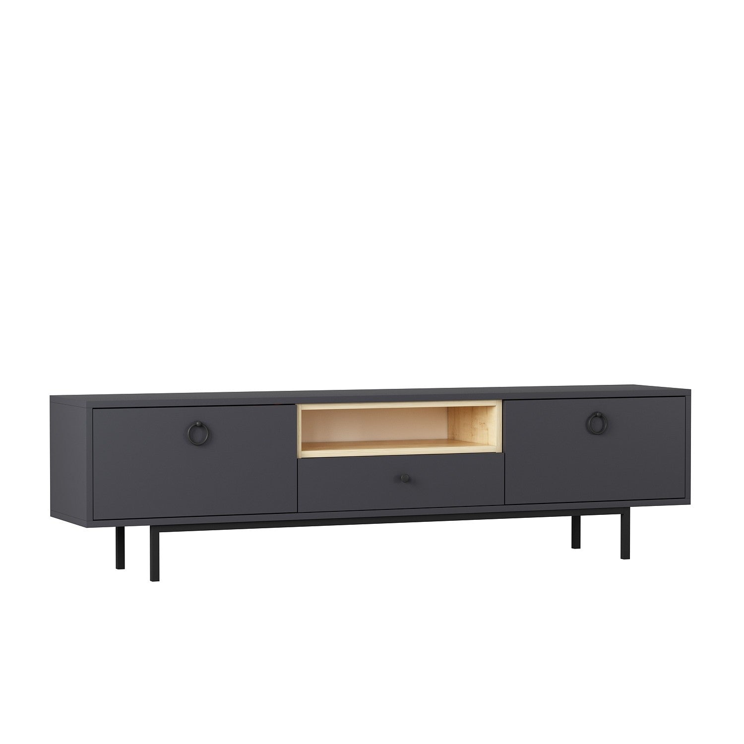 Meuble TV Naturel - Anthracite