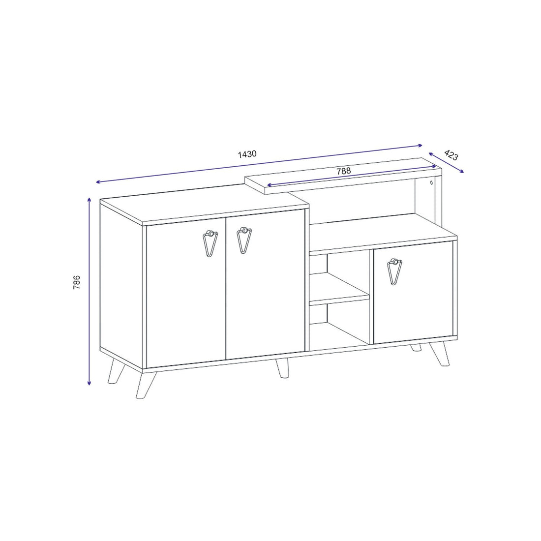 Console Luzzi - Walnut, Anthracite