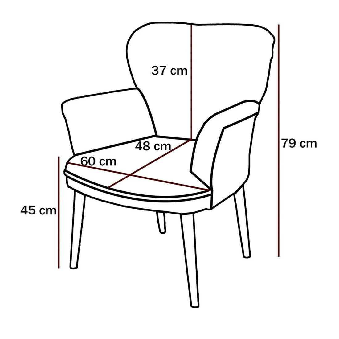 Fauteuil à oreilles Paris Walnut Wooden - Fume