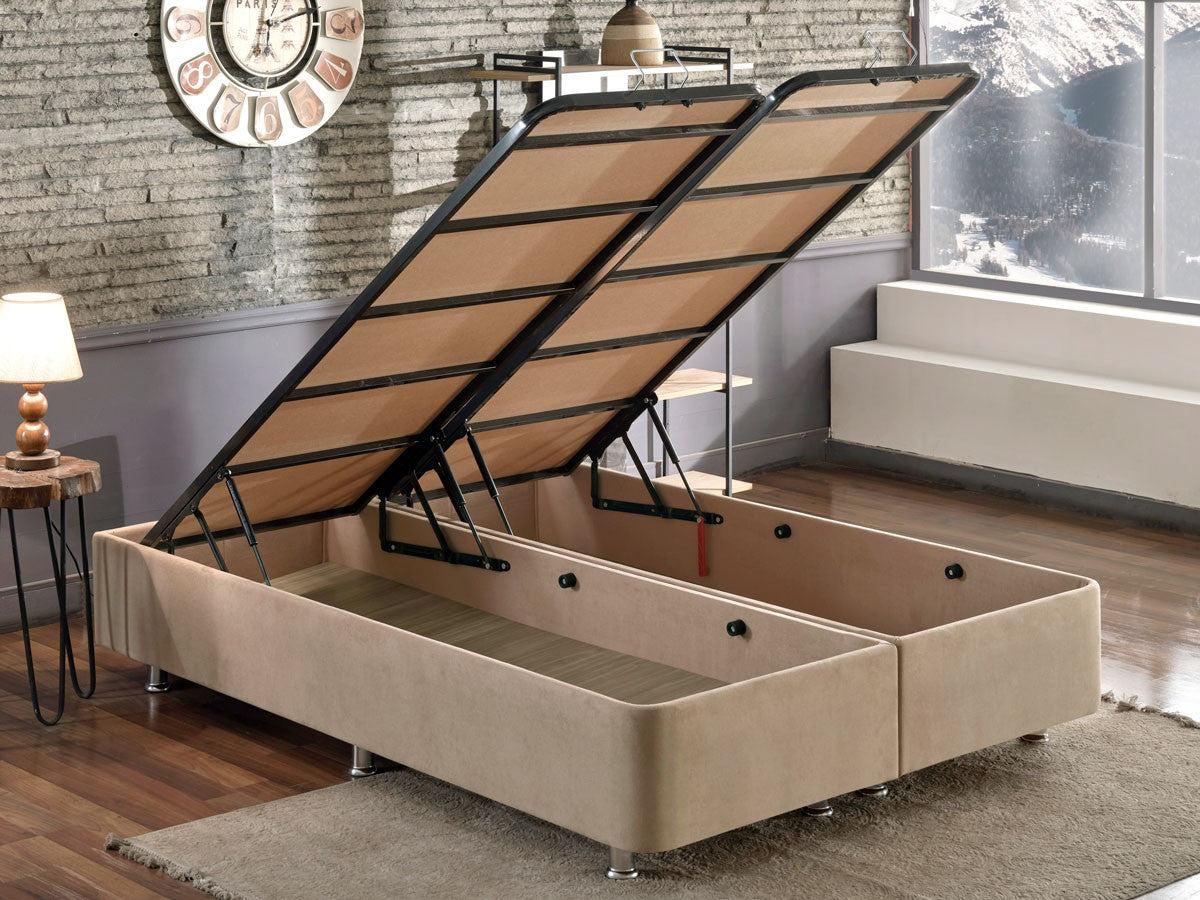 Base de lit double Ela Double - Light Brown (150 x 200)