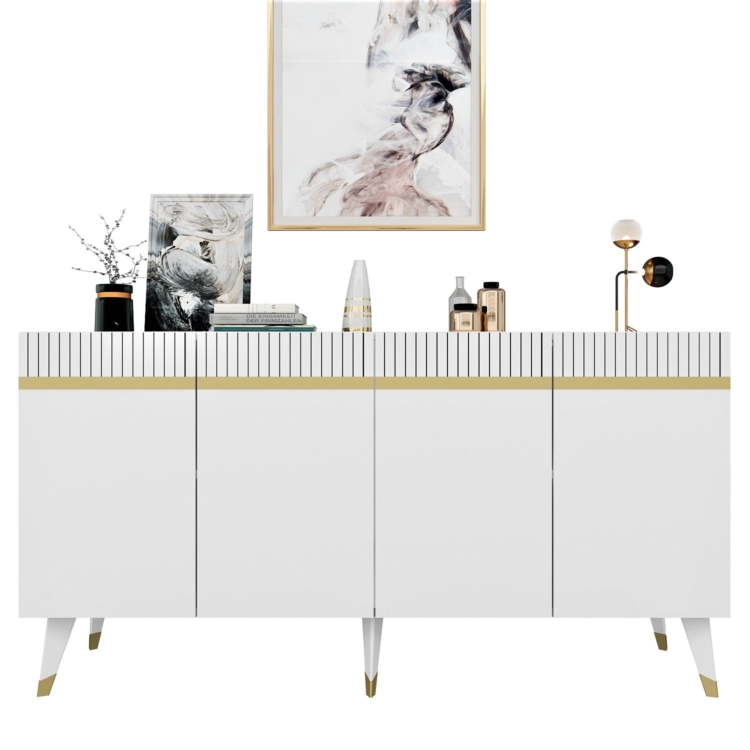 Console Defne - White, Gold