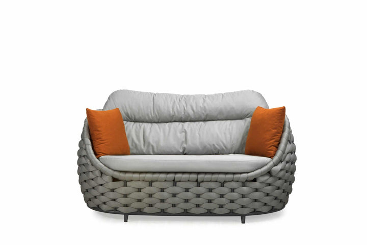 Ensemble de canapé d'extérieur 4 pièces en corde tissée avec table basse Serra