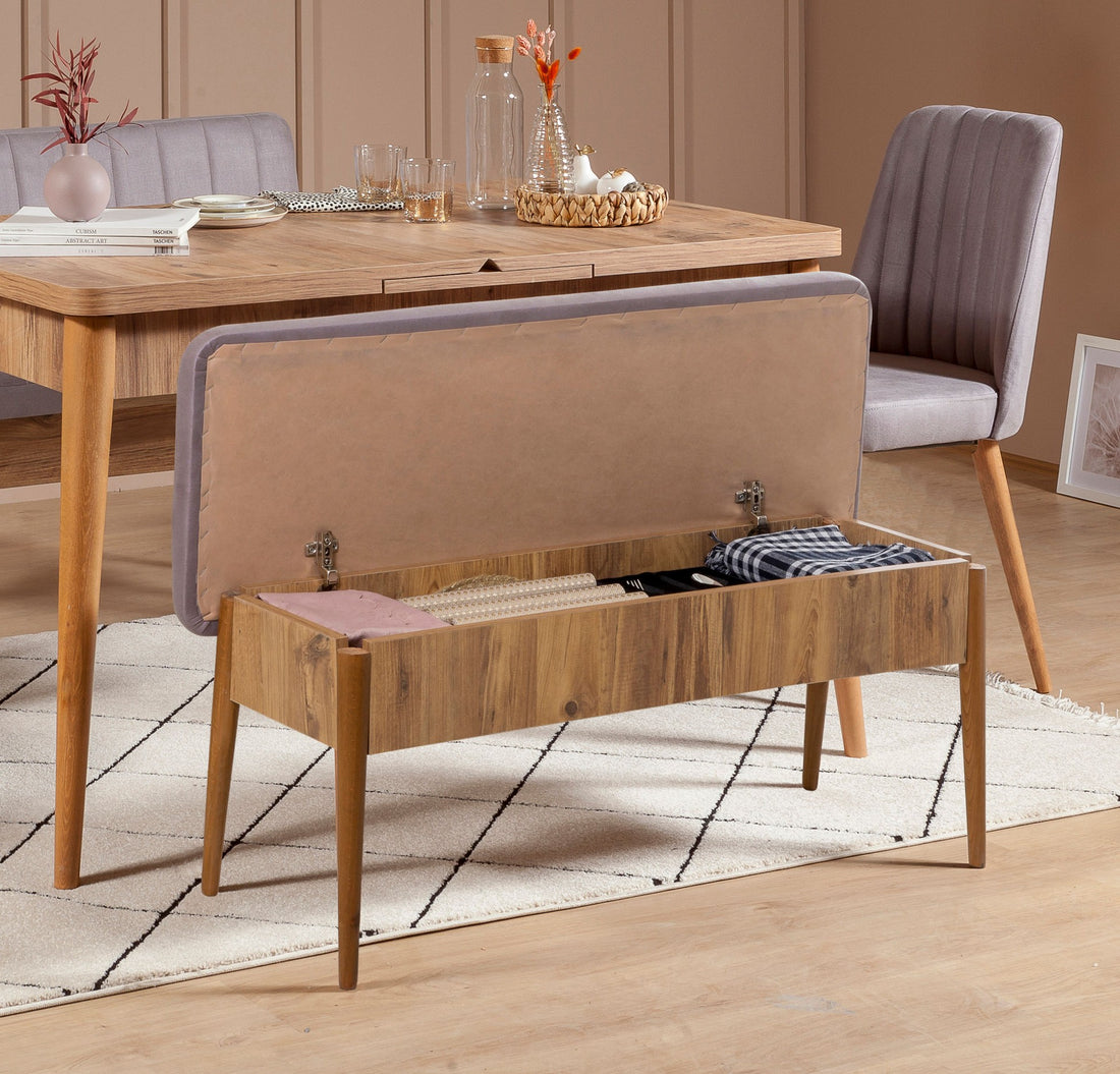 Table à manger extensible et jeu de chaises (5 pièces) Vina Atlantic Soho Grey