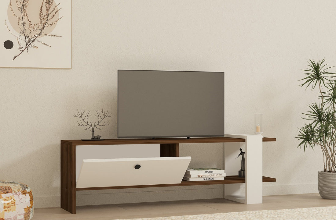 Meuble TV Gaye - Walnut, White