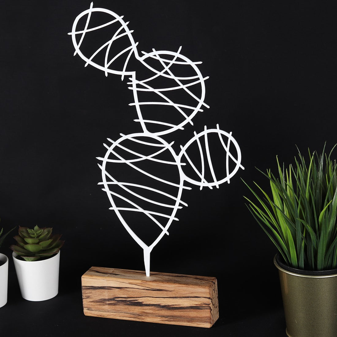 Objet décoratif Cactus Round - White