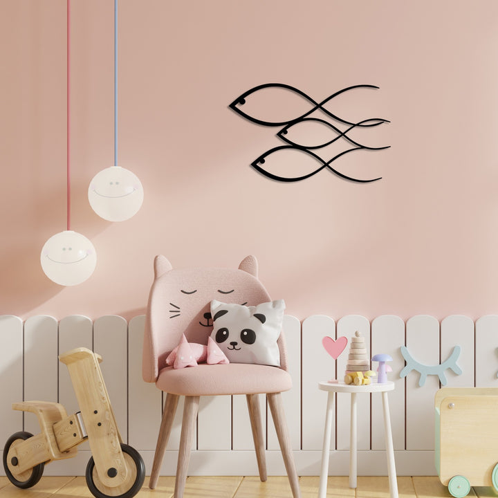 Accessoire mural en métal décoratif Fish