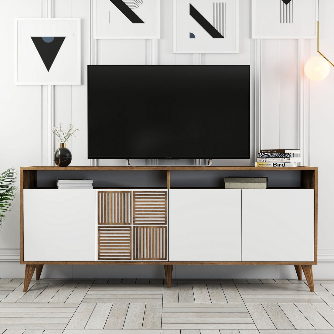 Console Milan - Walnut, White