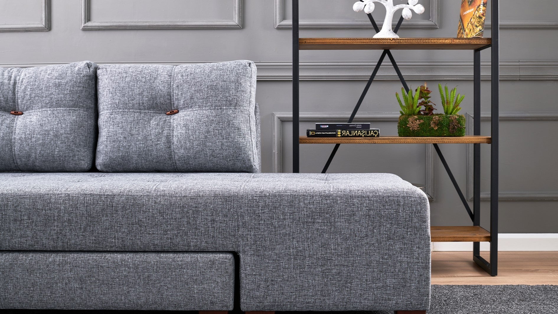 Canapé d'angle Manama Corner Sofa Bed Left - Grey