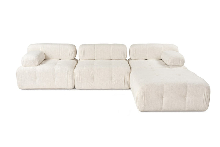 Canapé d'angle Doblo 3 Seater with Pouffe ( L1-O1-1R-Pouffe) - Cream