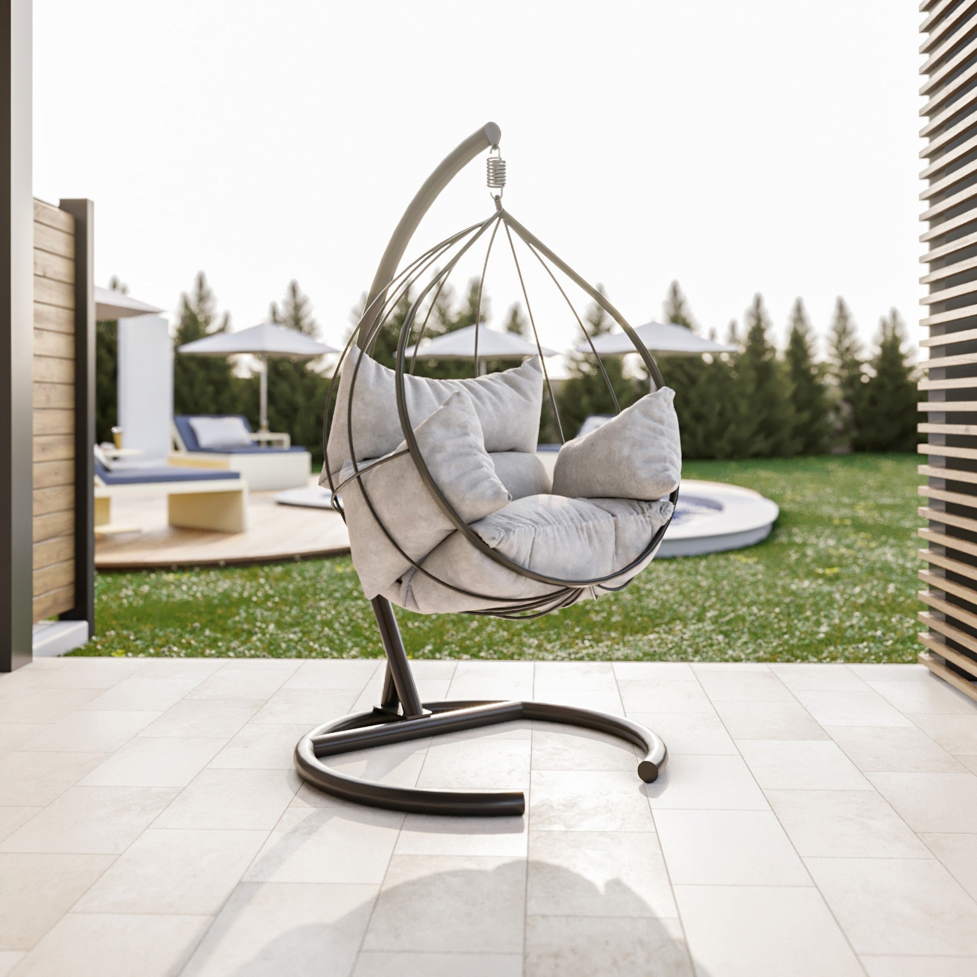 Chaise de balançoire unique de jardin Mavera - White, Anthracite