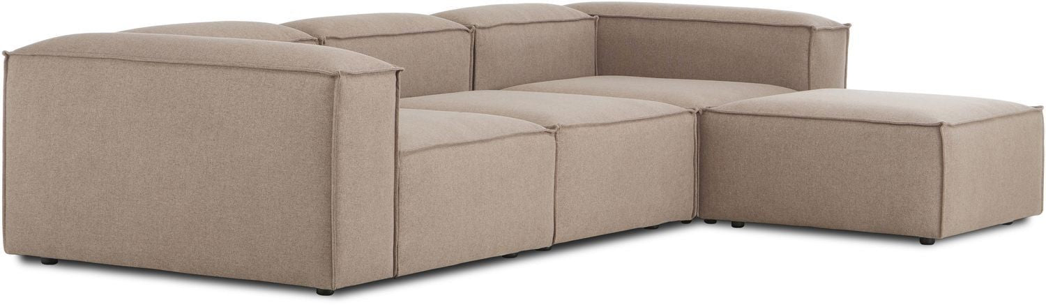 Canapé modulable 4 places en Lin avec pouf Frid