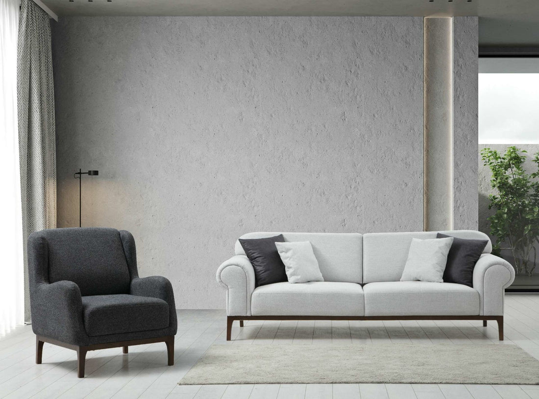 Canapé London Set - Ares White, Dark Grey