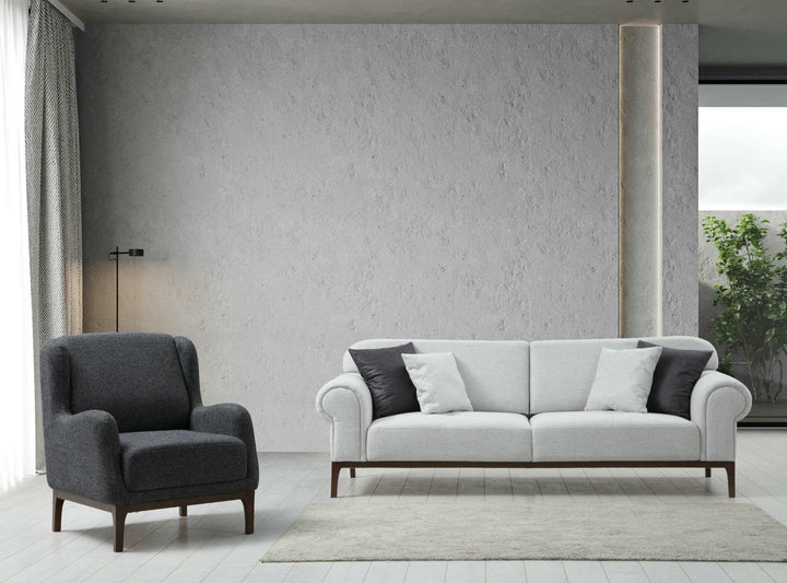 Canapé London Set - Ares White, Dark Grey