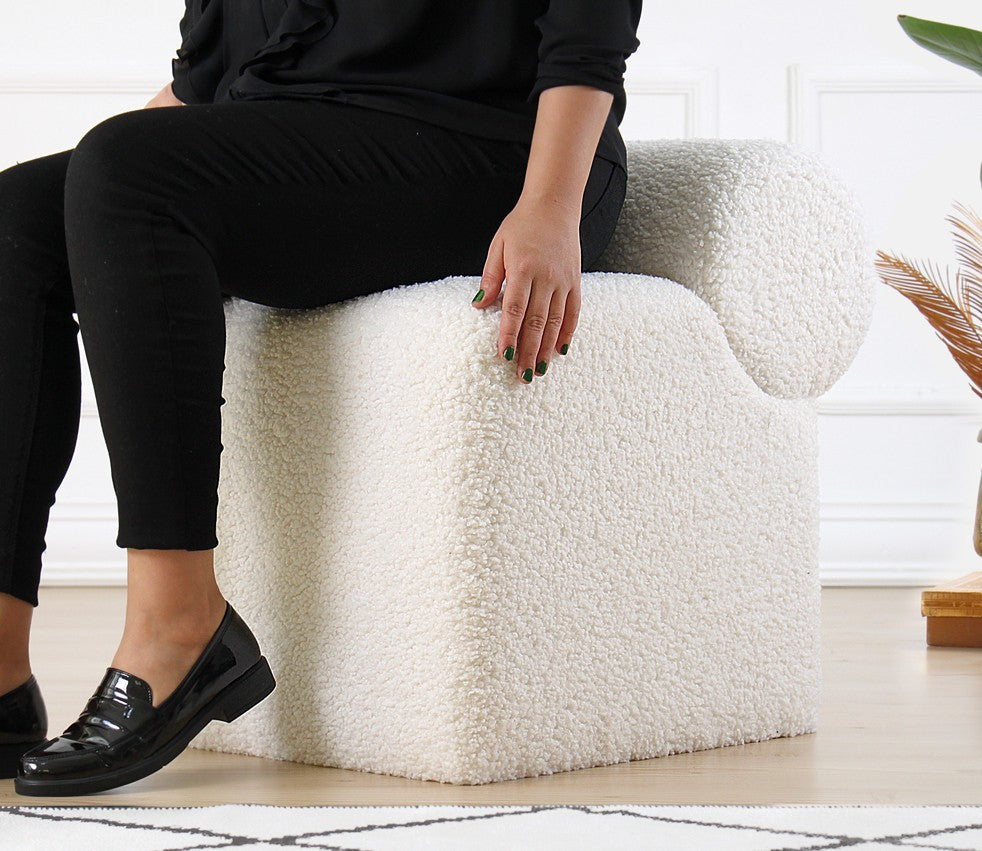 Pouf Monlik Kürk - White