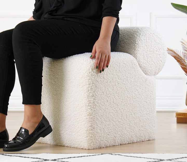 Pouf Monlik Kürk - White