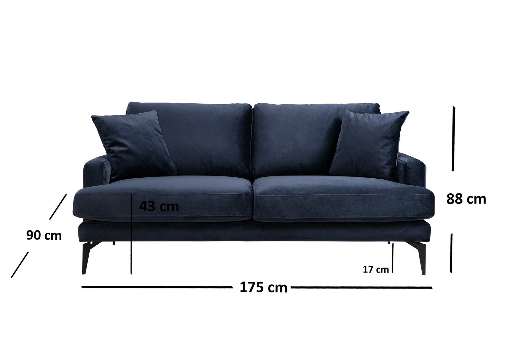 Canapé à 2 places Papira 2 Seater - Navy Blue