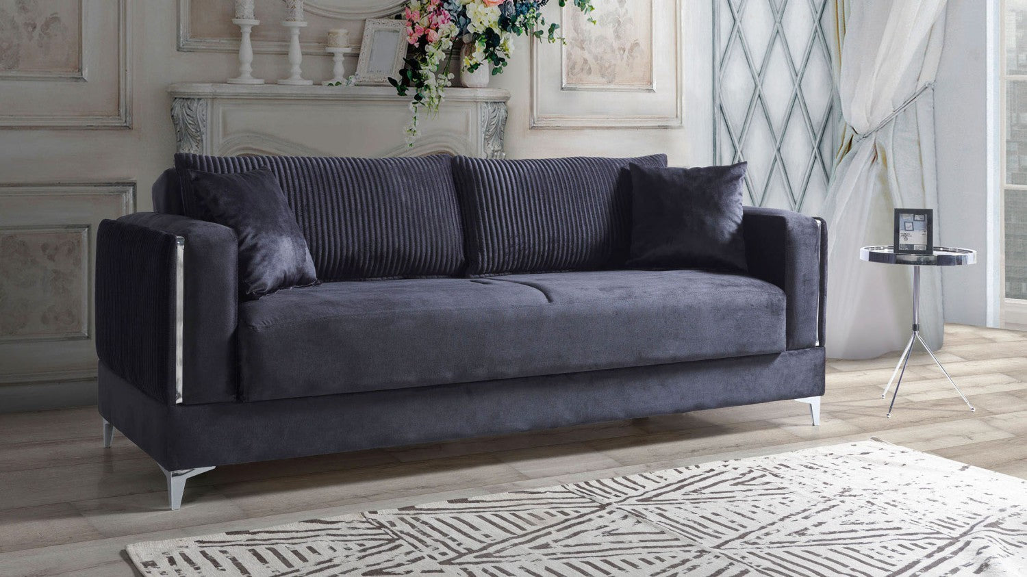 Setra canapé lit clic-clac 3 places avec coffre de rangement